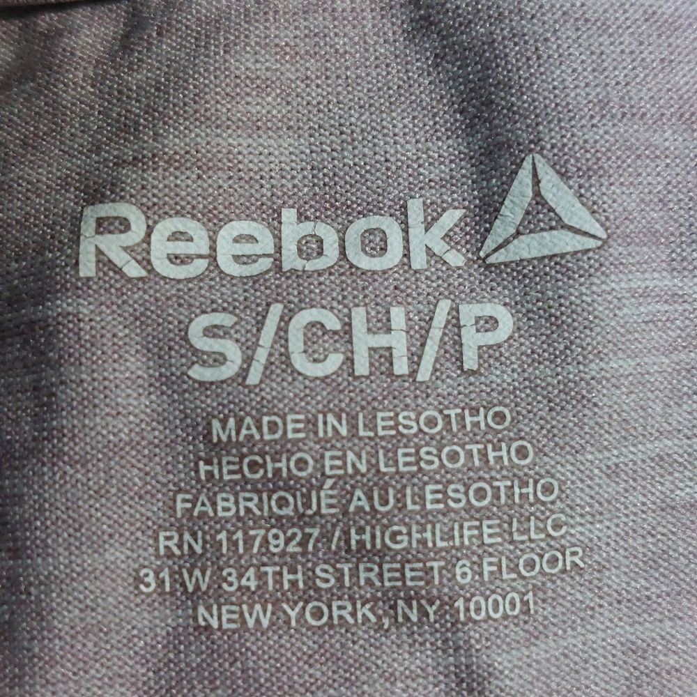 Reebok Women's Short Sleeve Active Gym Running Yoga T Shirt Heathered Lilac EUC - Picture 4 of 7